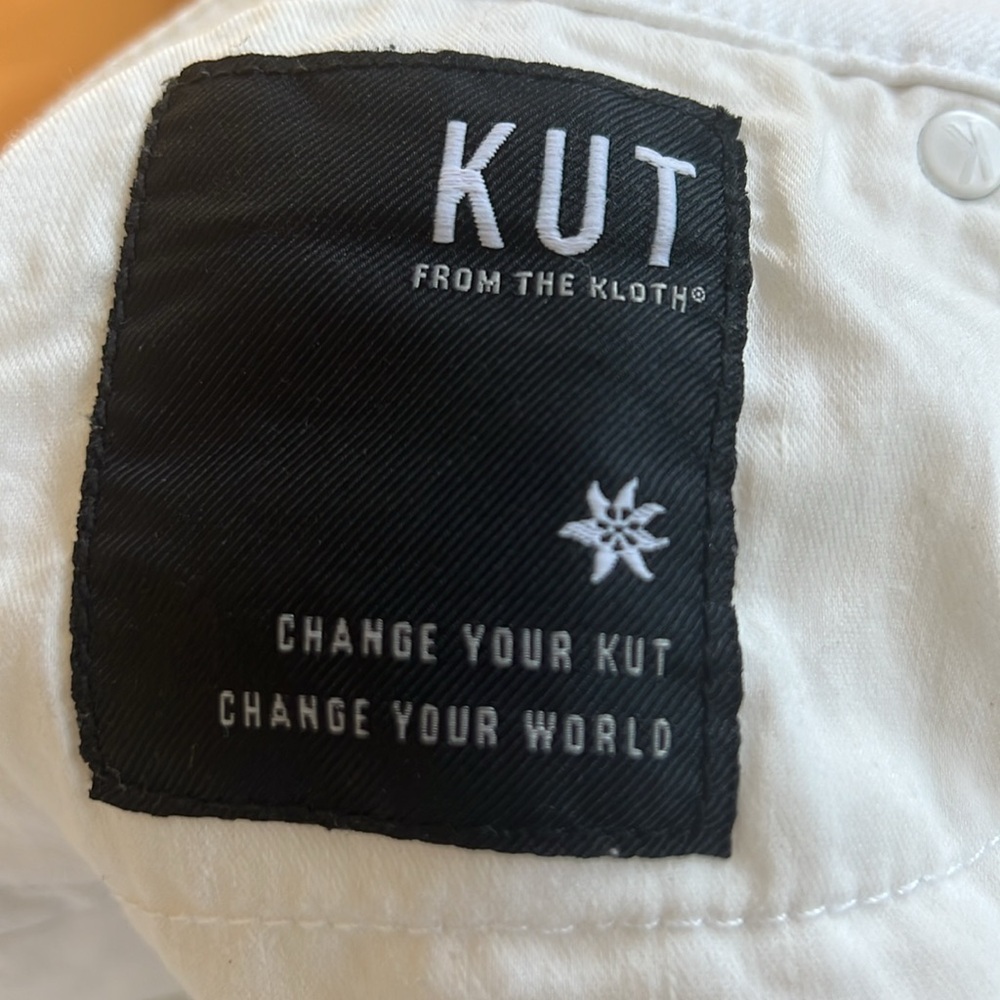 🕶️Kut from the Kloth Stella High Rise Fab Ab Flare Size 16 Optic White - Picture 4 of 9